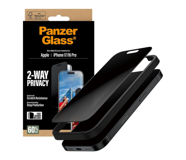 PanzerGlass Ultra-Wide Fit EasyAligner do iPhone 17 / 16 Pro privacy - 1539013 - zdjęcie 4